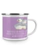 Mr. & Mrs. Panda Camping Emaille Tasse 14. Hochzeitstag Elfenbei... in Lavendeltraum