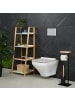 relaxdays WC Garnitur in Schwarz/ Natur - (B)22 x (H)65 x (T)18 cm