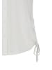 Sublevel Kurzarmbluse mit Kragen, Knopfleiste und Seitenschnürung in Weiß-3