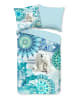 JACK 2 tlg. Flanell Bettwäsche 135x200cm Eisbären Universum in Blau