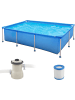 COSTWAY Pool Set mit Filterpumpe 258 x 179 cm in Blau