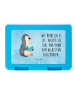Mr. & Mrs. Panda Brotdose Pinguin Buch mit Spruch in Eisblau