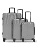 Redolz Essentials 18 4 Rollen Kofferset 3-teilig mit Dehnfalte in Metallic-Silver Shiny
