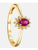 Diamant L'éternel Ring aus 375 Gelbgold mit 0.31 Karat Diamant mit Rubin