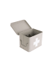 Present Time Erste Hilfe Kasten aus Metall in Beige, (B) 15,5 x (H) 16 x (L) 21,5 cm