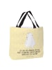 Mr. & Mrs. Panda Strandtasche Eisbär Umarmen mit Spruch in Gelb Pastell