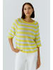 Oui Leinen Pullover in yellow green