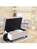ABRIHOME Sessel-Fußhocker mit Stauraum, Samt-Loungesessel in Beige
