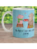 Mr. & Mrs. Panda Kaffeetasse Glühschwein Sause mit Spruch in Eisblau
