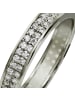 GoldDream 333 Weißgold - 8 Karat Damen Ringe 2-reihig Zirkonia Fingerring  58 (18,5)