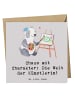 Mr. & Mrs. Panda Grußkarte Künstlerin Chaos mit Spruch in Grau Pastell