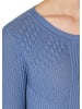 MADELEINE Schmaler Rippstrickpullover, Baumwollmix in himmelblau