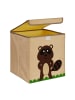 relaxdays Kinder-Aufbewahrungsbox "Biber" in Beige/ Braun - (B)33 x (H)33 x (T)33 cm