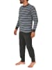 NORMANN langarm Schlafanzug Bündchen Pyjama Streifen - 83101 in blau