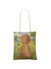 Mr. & Mrs. Panda Tote Bag Hund Blume Design ohne Spruch in Weiß