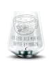 Mr. & Mrs. Panda Gravur Glas Kaffee Tasse mit Spruch in Transparent