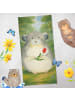 Mr. & Mrs. Panda Badehandtuch Chinchilla Blume Design ohne Spruch in Gelb Pastell