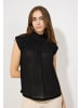 More & More Crepe-Jersey Kurzarmshirt in black
