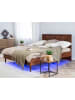 Beliani Doppelbett mit LED MIALET in Braun - (W) 147 x (H) 106 x (L) 209 cm