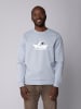 wat? Apparel Sweatshirt Astronaut in paper boat in Serene Blue