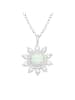 Alexander York Kette mit Anhänger BLUME Opal & Zirkonia in 925 Silber - 2-tlg. in silber
