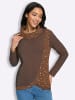Sieh an! Rollkragen-Shirt in schoko-sand