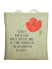 Mr. & Mrs. Panda Stofftasche Blume Mohnblume mit Spruch in Blattgrün