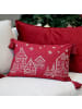 Chic Antique Kissenbezug AIX CHERRY Rot HÄUSER mit Quasten 35x50 cm