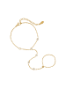 Steel_Art Hand Chain Damen mit Stein Poppy silberfarben poliert in goldfarben