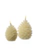 MARELIDA LED Kerze Tannenzapfen Echtwachs H: 15,5cm in creme