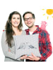 Mr. & Mrs. Panda Kissen 40x40 Turteltauben Liebe ohne Spruch in Grau Pastell