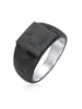 KUZZOI Ring 925 Sterling Silber Siegelring in Schwarz