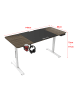 pro.tec Höhenverstellbarer Tisch Hayward in Braun (L)140cm (B)60cm (H)117cm