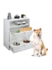 relaxdays Hunde-Futterschrank in Weiß - (B)60 x (H)68 x (T)33 cm