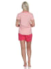 NORMANN Shorty Schlafanzug kurzarm Eulen und Punkten - 80039 in rosa