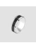 Adeliás Herren Ring aus Edelstahl mit Strass Steinchen in schwarz
