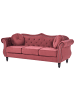 Beliani 3-tlg 3-Sitzer Sofa SKIEN in Rot/Schwarz