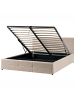 Beliani 3-tlg Doppelbett MASSOGNES in Beige/Schwarz