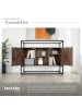 tectake Flurschrank, 100 x 38 x 80,5 cm Holz und Stahl, Glasplatte