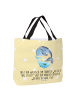 Mr. & Mrs. Panda Shopper Tasche Walfisch Thunfisch mit Spruch in Gelb Pastell