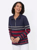 WITT WEIDEN Sweatshirt in marine-kirsche-geringelt