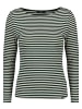 Zero  Basic Shirt mit U-Boot-Ausschnitt in Cream/Dark Green