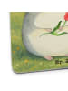 Mr. & Mrs. Panda Glasuntersetzer Chinchilla Blume Design mit Spruch in Weiß