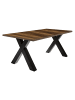 58 aufm Kessel ESSTISCH ausziehbar Eike 7 160x90x75 Schwarzstahl/Plankeneiche