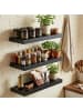 relaxdays 3 x Wandregal in Schwarz - (B)50 x (H)4 x (T)23 cm