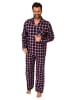 NORMANN Durchknöpfbare FlanellPyjama KaroMuster - 75009 in marine