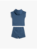 KOTON 2tlg. Outfit: T-Shirt/Short in Blau