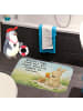 Mr. & Mrs. Panda Duschmatte Hase Pommes Design mit Spruch in Weiß