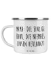 Mr. & Mrs. Panda Camping Emaille Tasse Spruch Mutter Bank mit Sp... in Weiß
