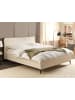 Beliani Doppelbett VALOGNES in Beige/Schwarz - (W) 192 x (H) 109 x (L) 220 cm